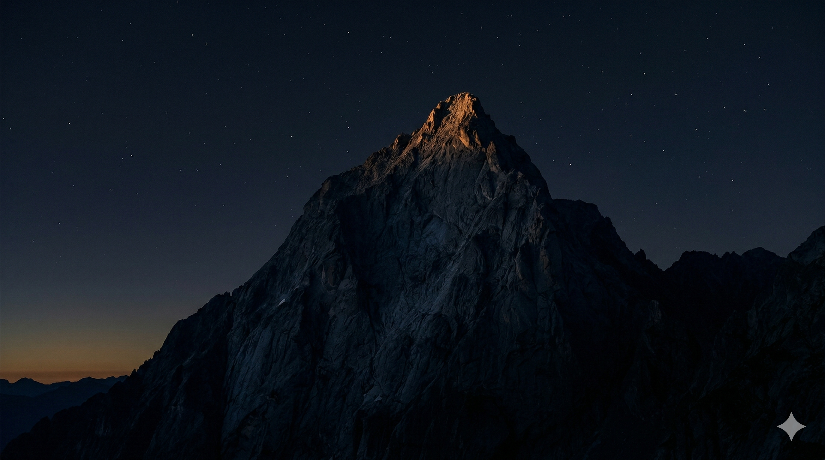 Mountain peak at first light